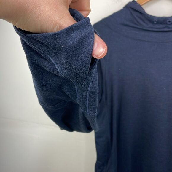 Athleta Dark Blue Hooded Long Sleeve Top women’s size Small - Picture 4 of 10